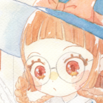 魔女　透明水彩　ちびキャラ　ミニキャラ